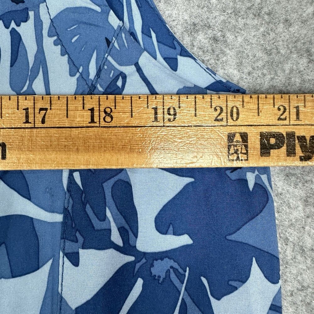 RipSkirt Hawaii Sun Dress Maxi Long Womens L Blue Floral Beach Resort Pockets - Picture 9 of 16